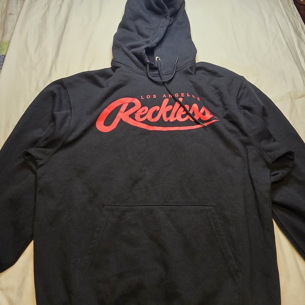 Young & Reckless Hoodie‎ Black & Red Los Angeles Size Large *NWOT*